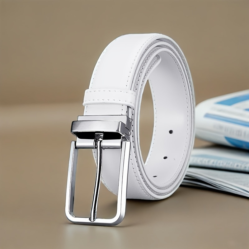 Off White Belt - 3.5cm Classic Men's PU Pin Buckle