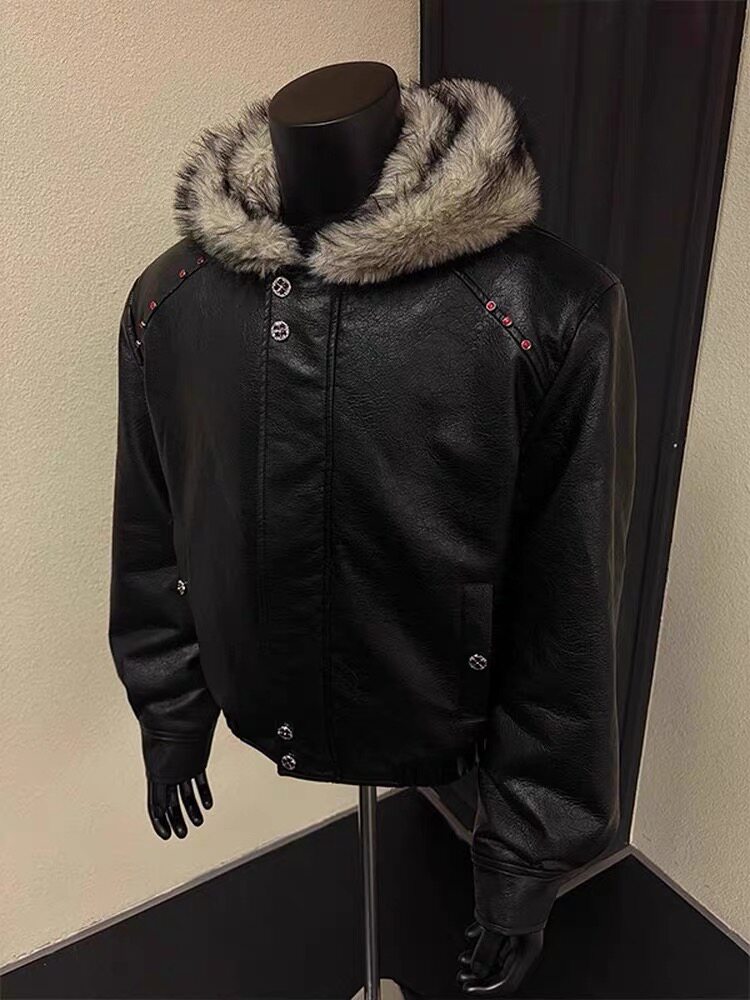 Fur Collar Natural With Botton - огляд і ціна Urban Streetwear Brand