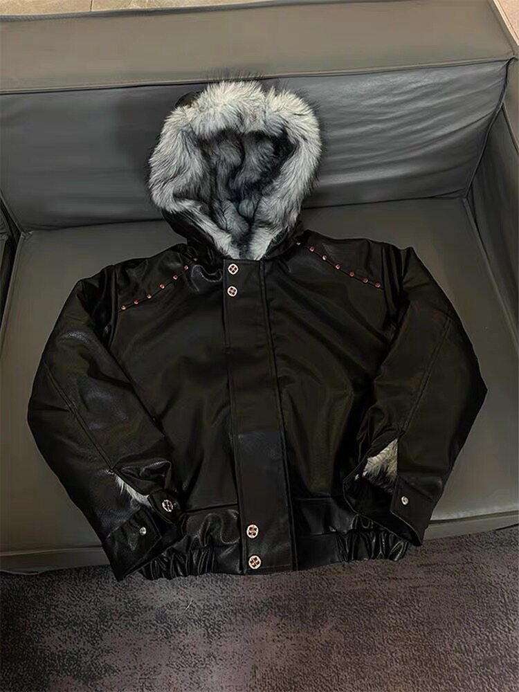 Fur Collar Natural With Botton - огляд і ціна Urban Streetwear Brand
